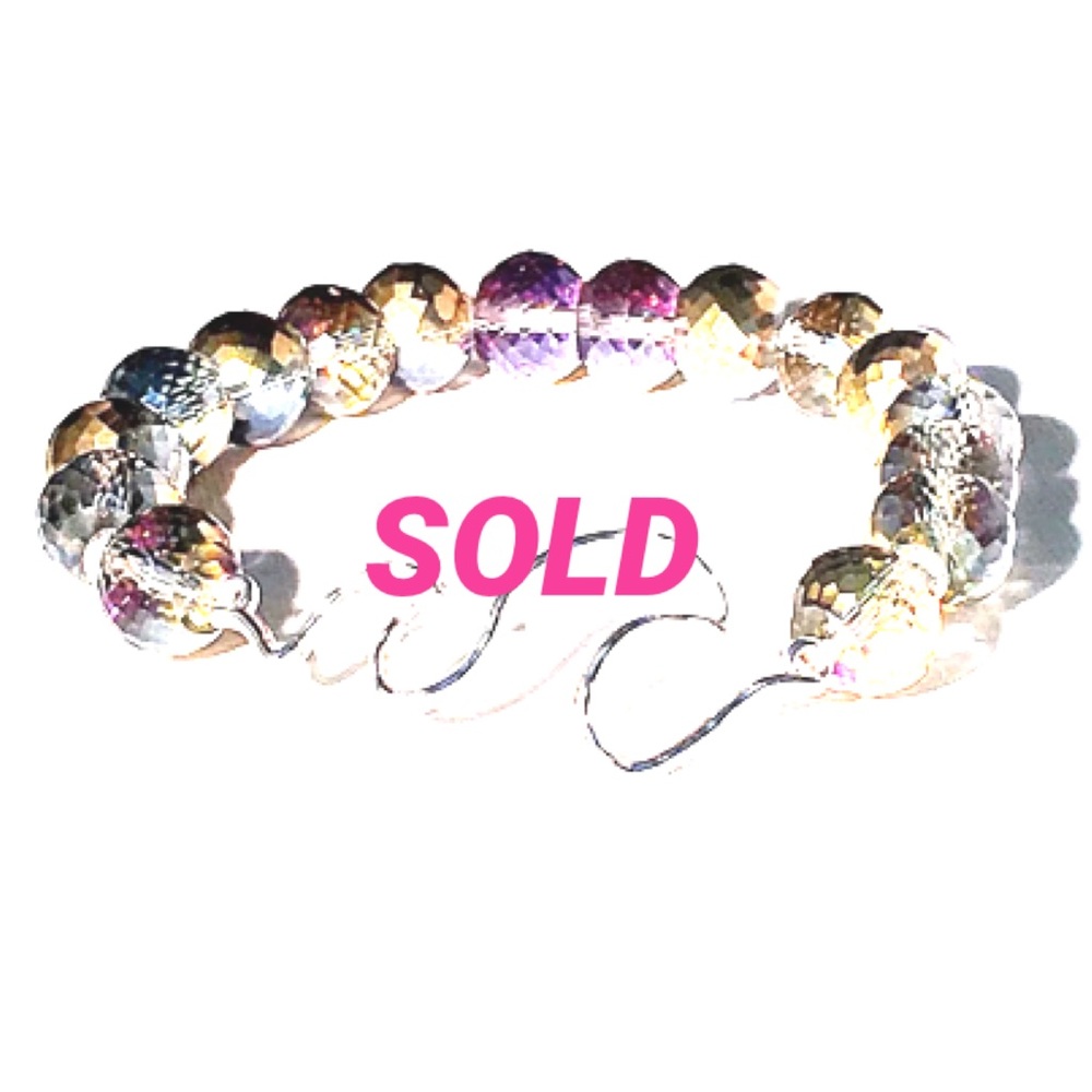 🌊NEW🌊Crystal Sunset 🌅Silver Wave Bracelet